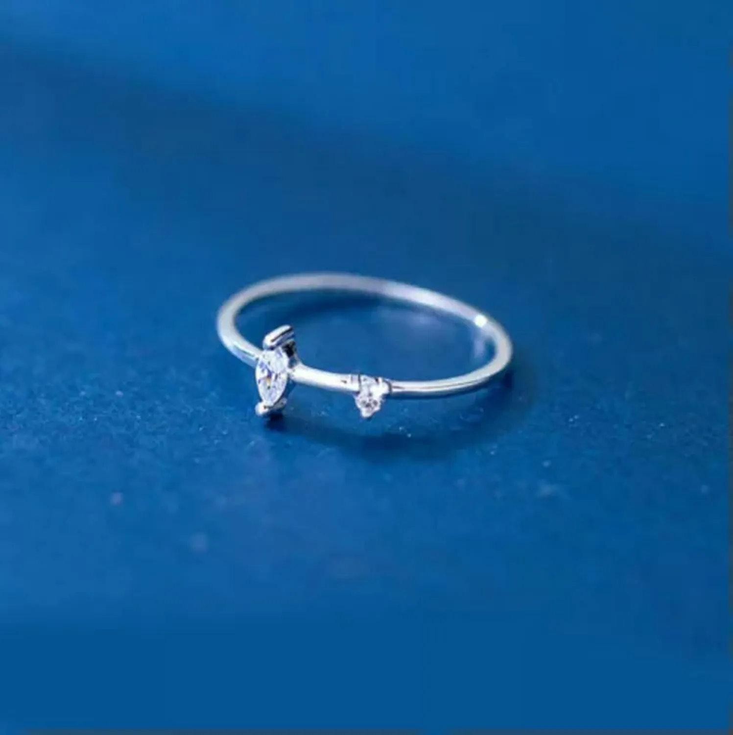 Silver CZ Zirconia Midi Knuckle Thin Dainty Thumb Pinkie Ring A3216-Rose Gold-6.5