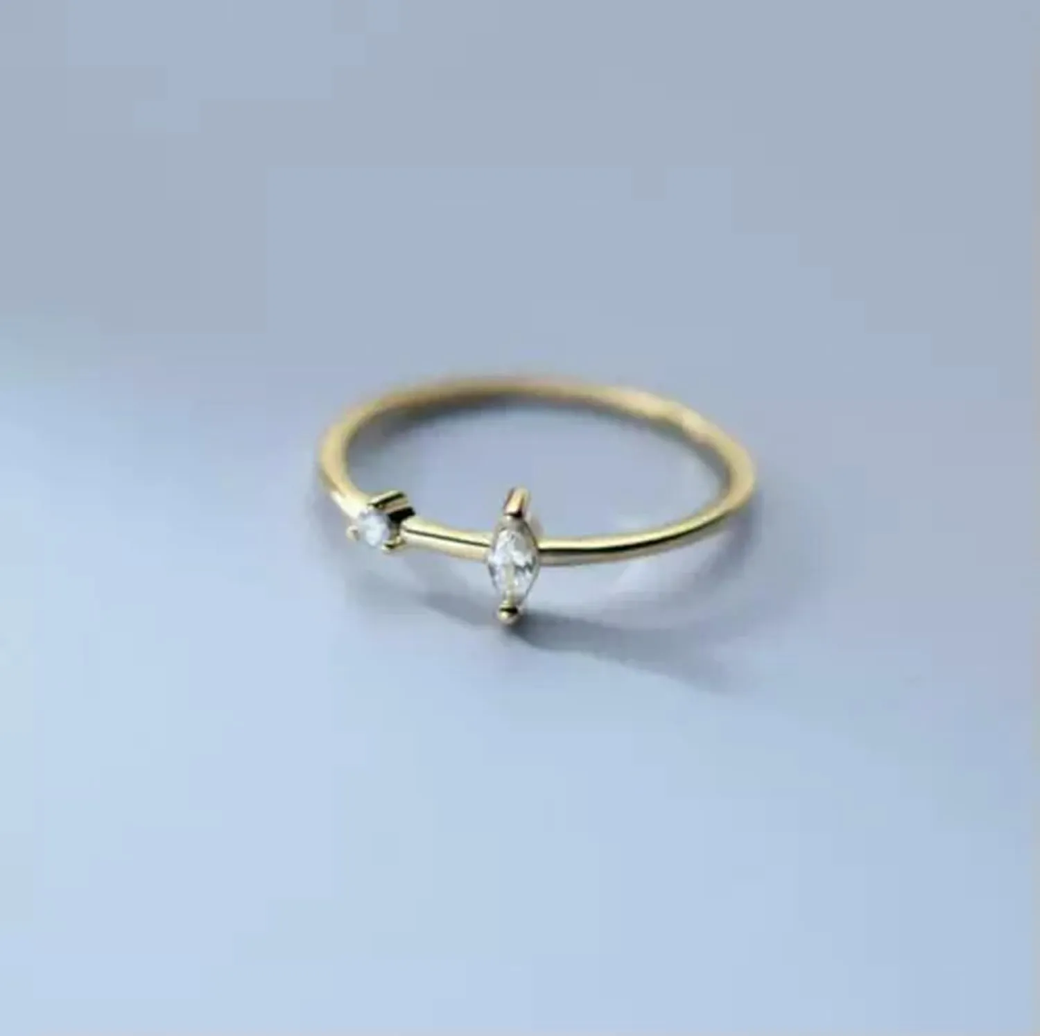 Silver CZ Zirconia Midi Knuckle Thin Dainty Thumb Pinkie Ring A3216-Rose Gold-6.5