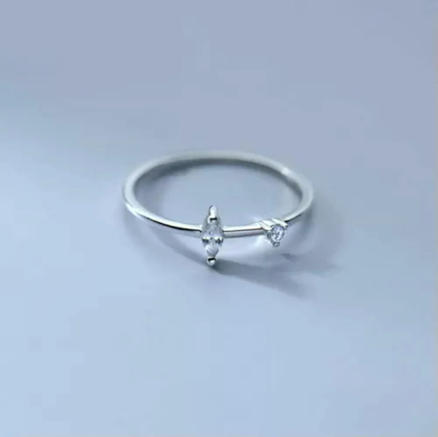 Silver CZ Zirconia Midi Knuckle Thin Dainty Thumb Pinkie Ring A3216-Rose Gold-6.5