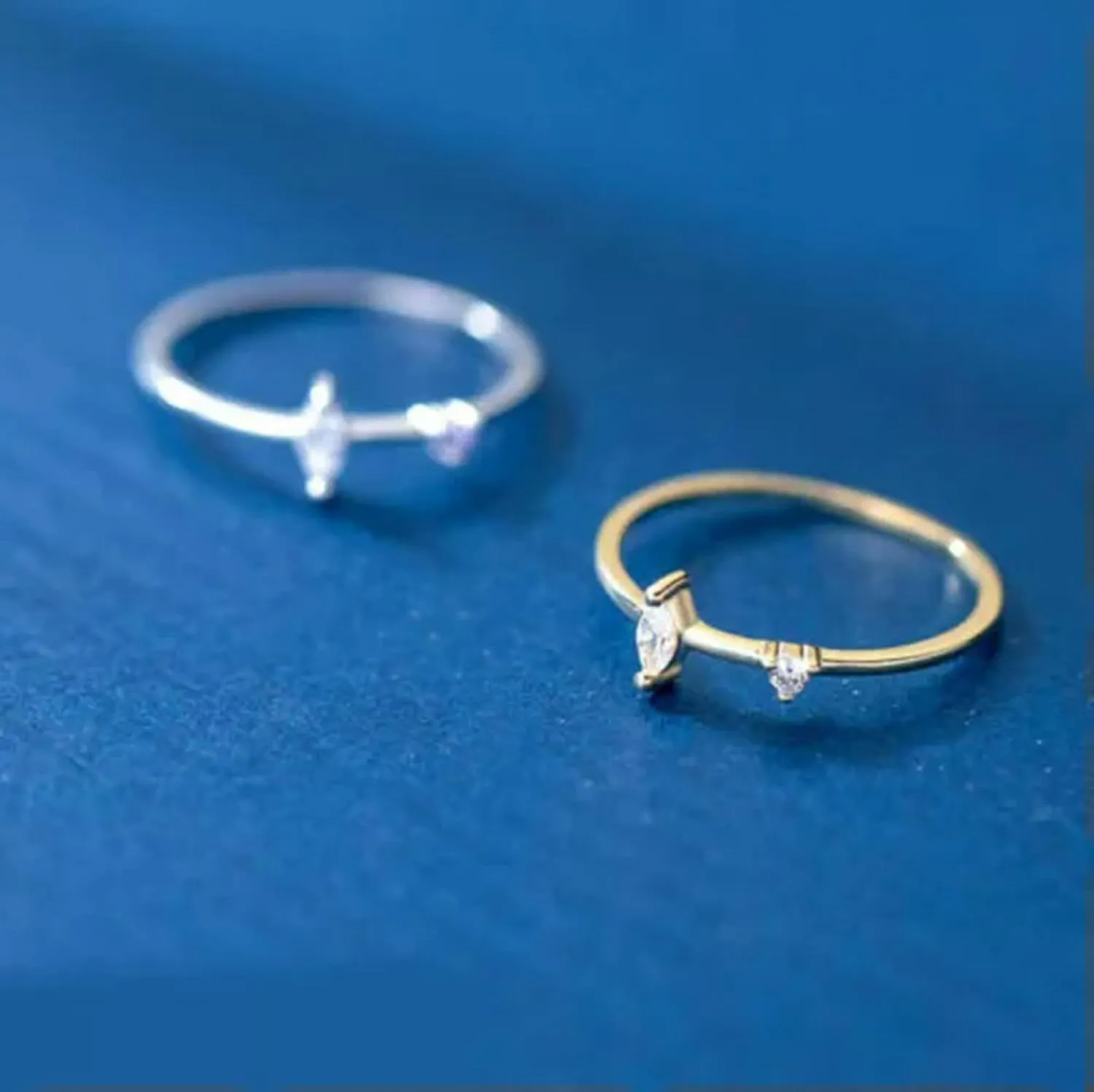 Silver CZ Zirconia Midi Knuckle Thin Dainty Thumb Pinkie Ring A3216-Rose Gold-6.5
