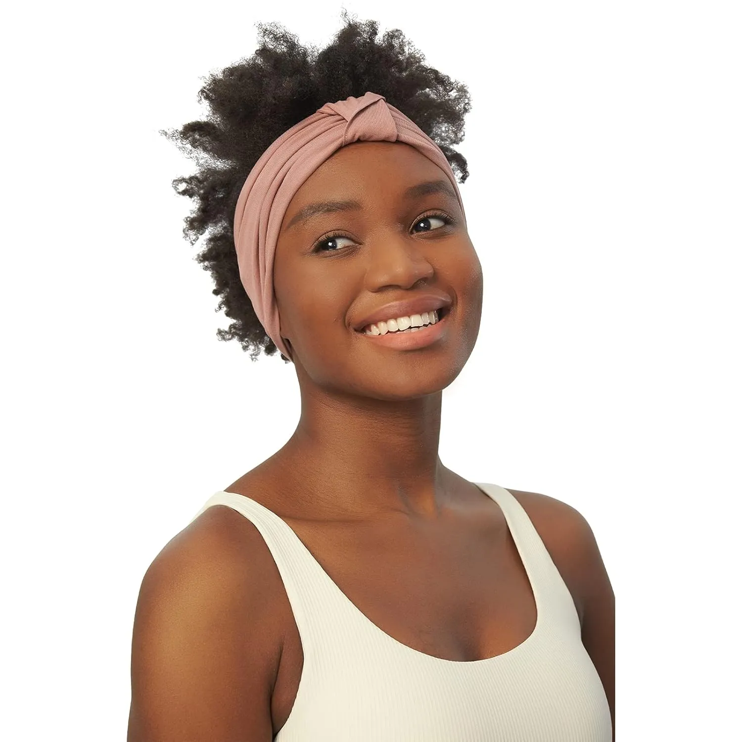 sissycos The Essential Headband, Women's Yoga Running Turban Headbands Knotted Bows Hair Bands Elastic Non Slip Wide Headwraps (Desert Rose)