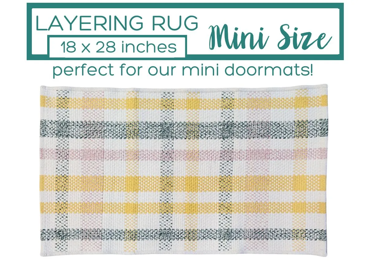 Small Yellow Plaid Accent Rug