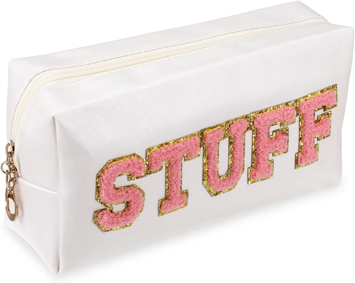 Stuff Makeup Bag, Preppy Skincare Bag Stuff Pouch, Teen Makeup Bags Teen Toiletry Bags for Daughter Friends Sister, Preppy Things for Girls