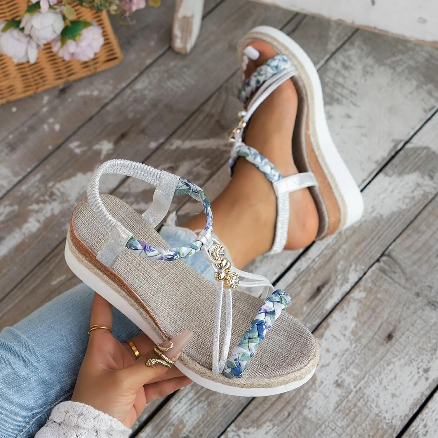 Summer Beach Sandals for Women 2025,Crystal Rhinestone Pearl Flat Sandals for Women Dressy Bling Sparkly Thong Sandals Comfortable T Strap Slip-On Shoes Casual Walking Sandals Strappy Sandals 