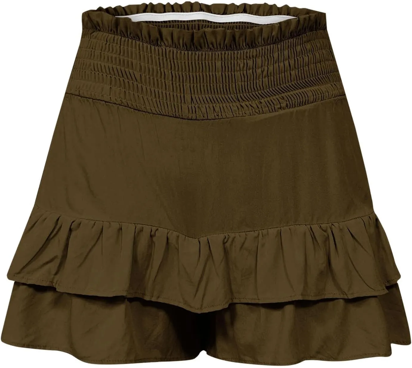 Summer Linen Shorts for Women Dressy Casual Elastic High Waisted Skorts 2025 Fashion Ruffle Pleated Flowy Short Pants