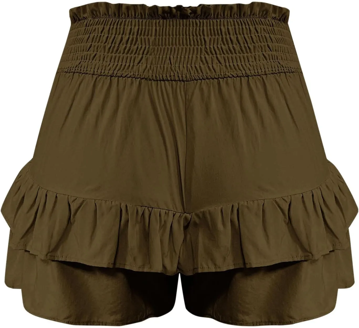 Summer Linen Shorts for Women Dressy Casual Elastic High Waisted Skorts 2025 Fashion Ruffle Pleated Flowy Short Pants