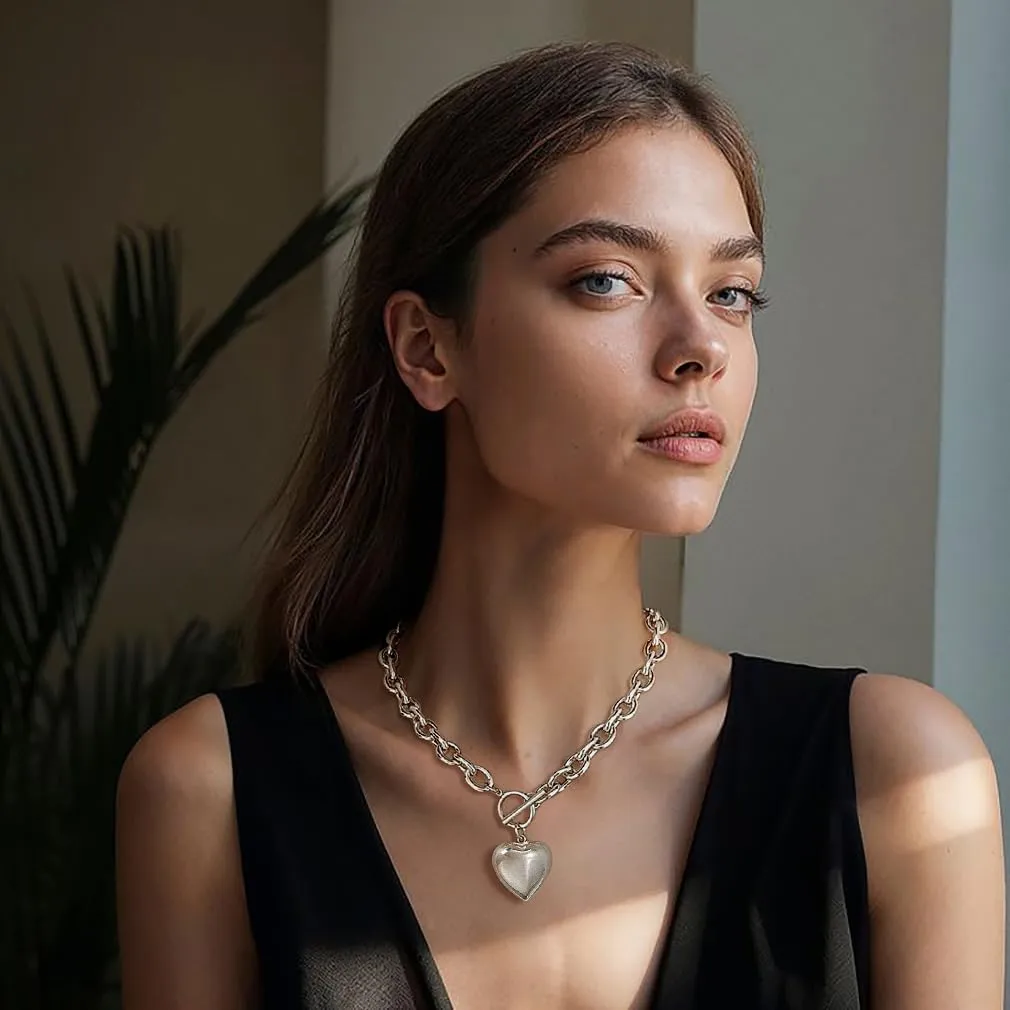 Suyi Gold Heart Necklace Chunky Layered Choker Necklaces