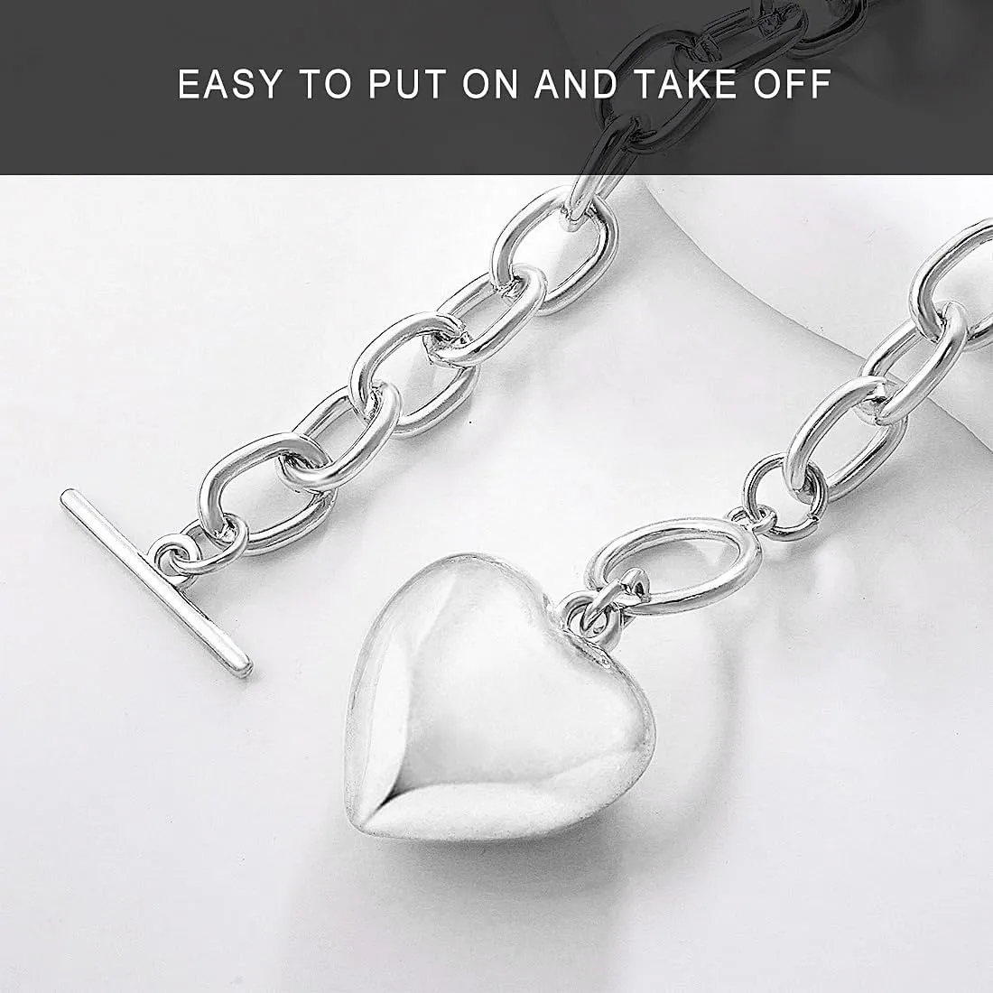 Suyi Gold Heart Necklace Chunky Layered Choker Necklaces
