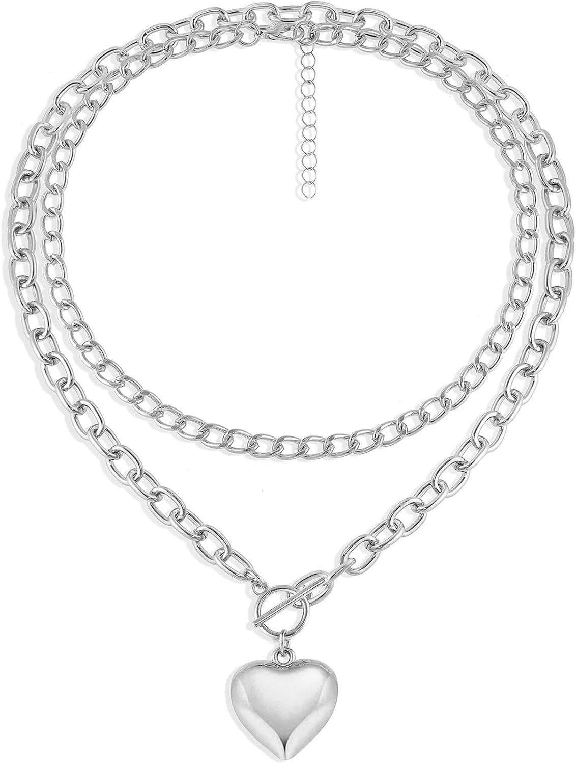 Suyi Gold Heart Necklace Chunky Layered Choker Necklaces