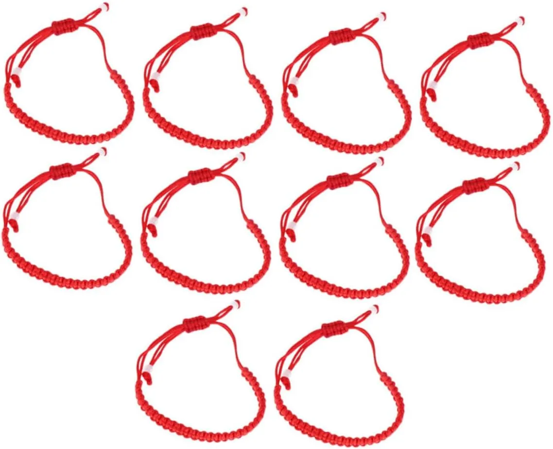 TENDYCOCO Red String Friendship 10 Pcs Delicate Woven Rope Bracelets Fashion Decor Comfortable Fit for Men Women