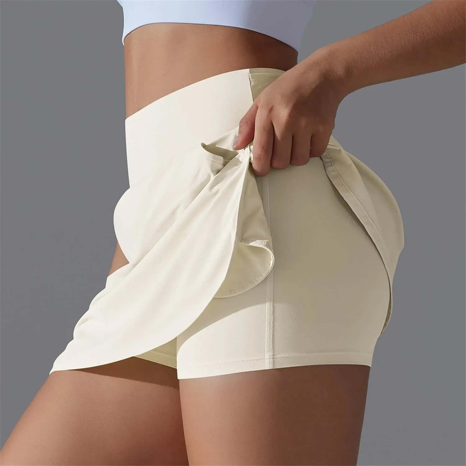 Tennis Skirts Women High Waisted Stretchy Smooth Athletic Skirt Lightweight 2025 Solid Color Sun Protection Skort