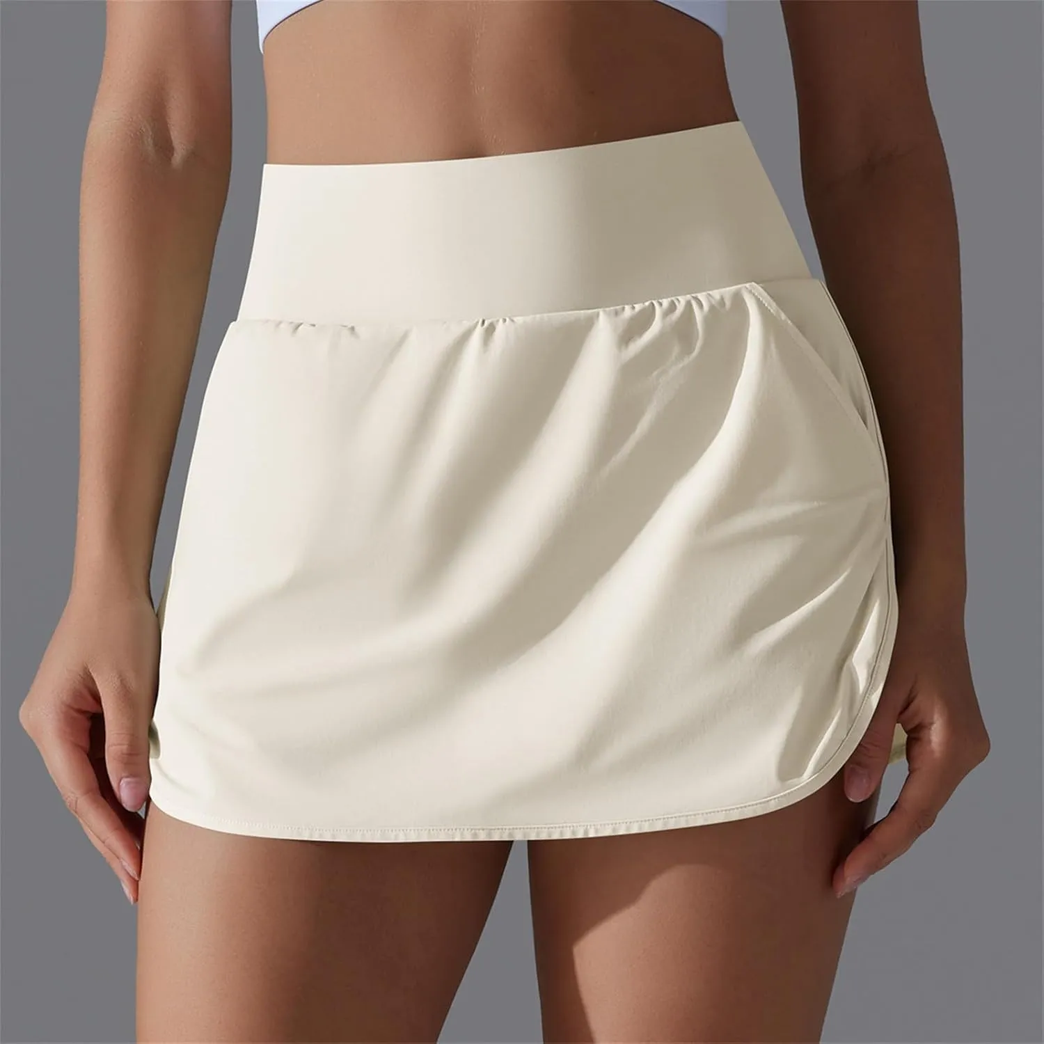 Tennis Skirts Women High Waisted Stretchy Smooth Athletic Skirt Lightweight 2025 Solid Color Sun Protection Skort