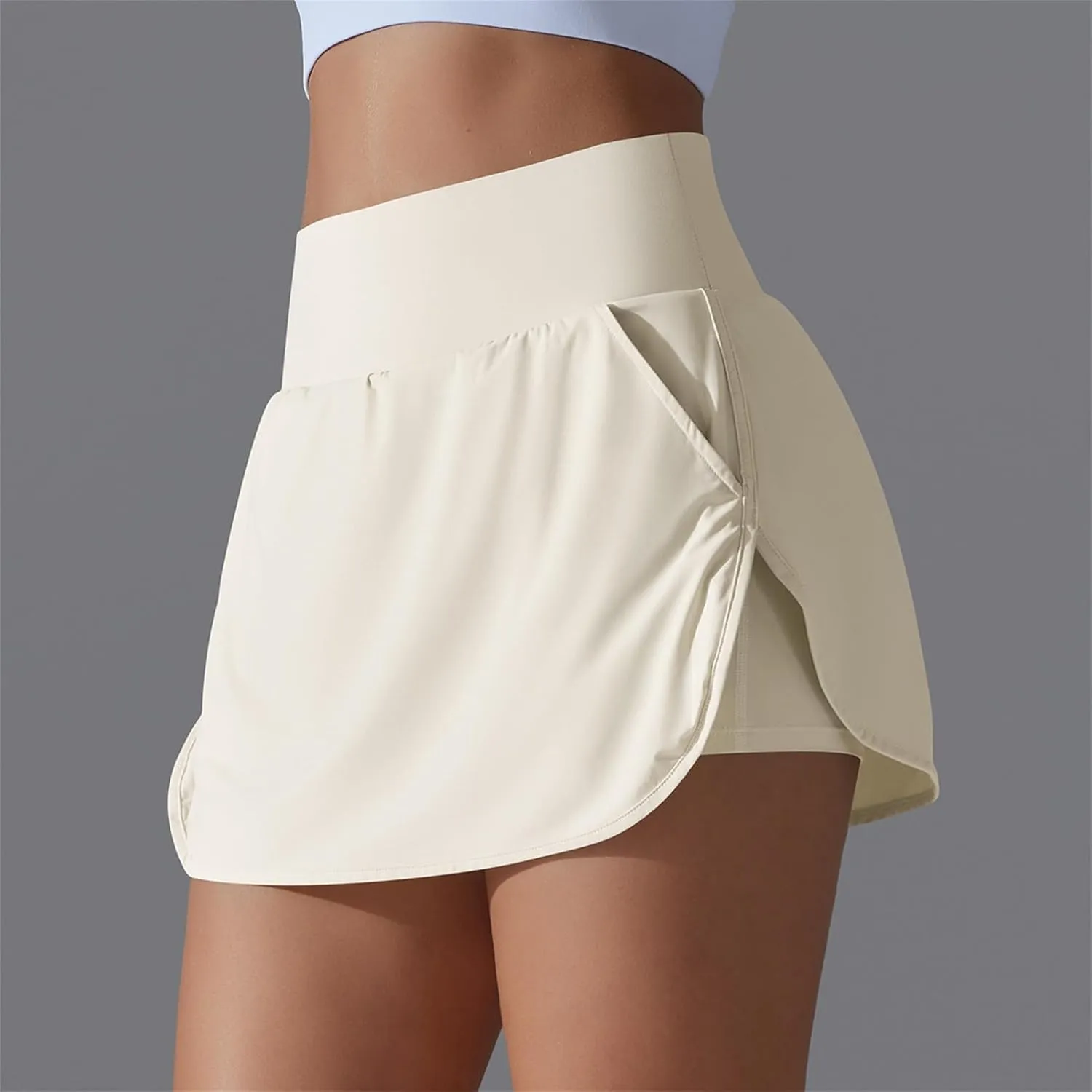 Tennis Skirts Women High Waisted Stretchy Smooth Athletic Skirt Lightweight 2025 Solid Color Sun Protection Skort