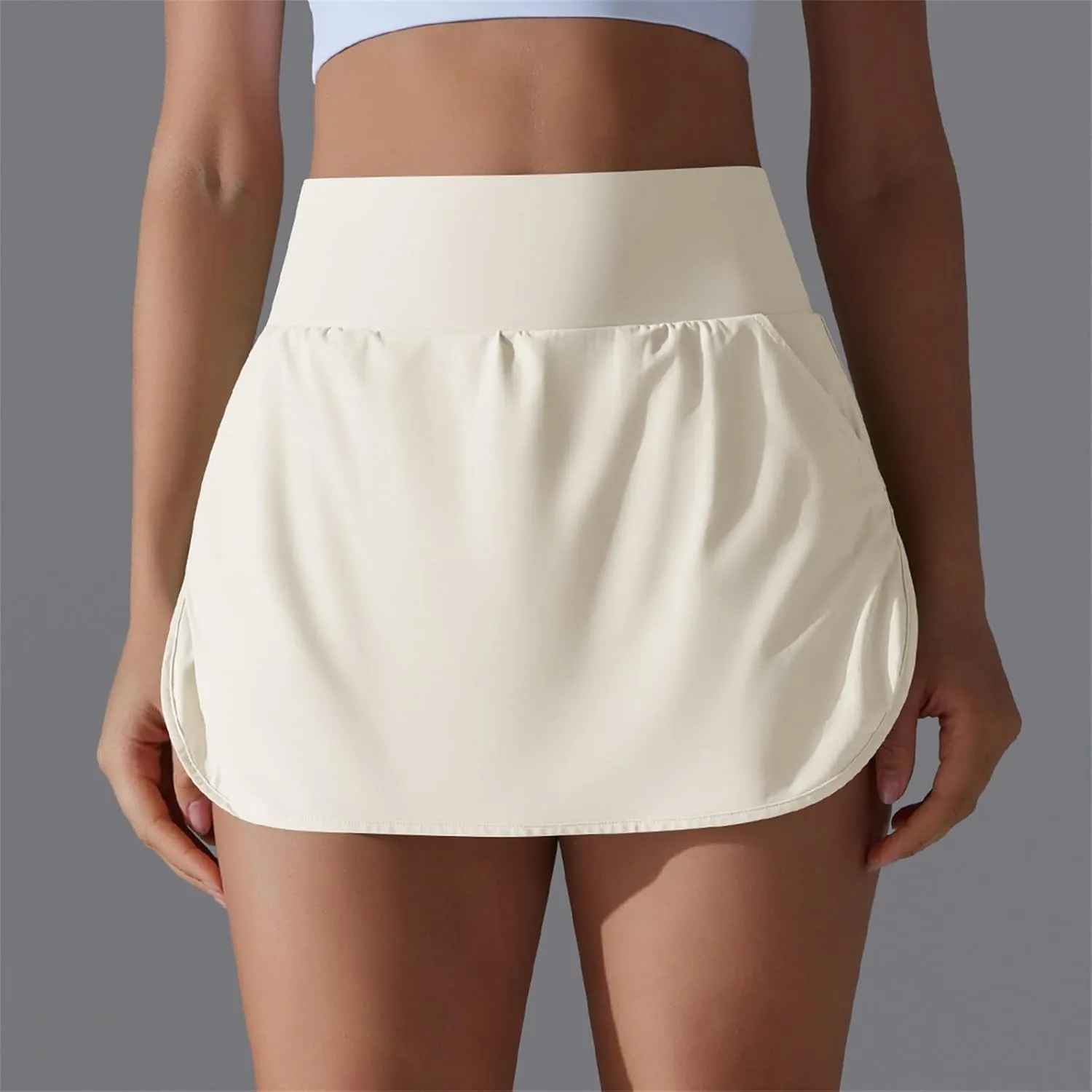 Tennis Skirts Women High Waisted Stretchy Smooth Athletic Skirt Lightweight 2025 Solid Color Sun Protection Skort