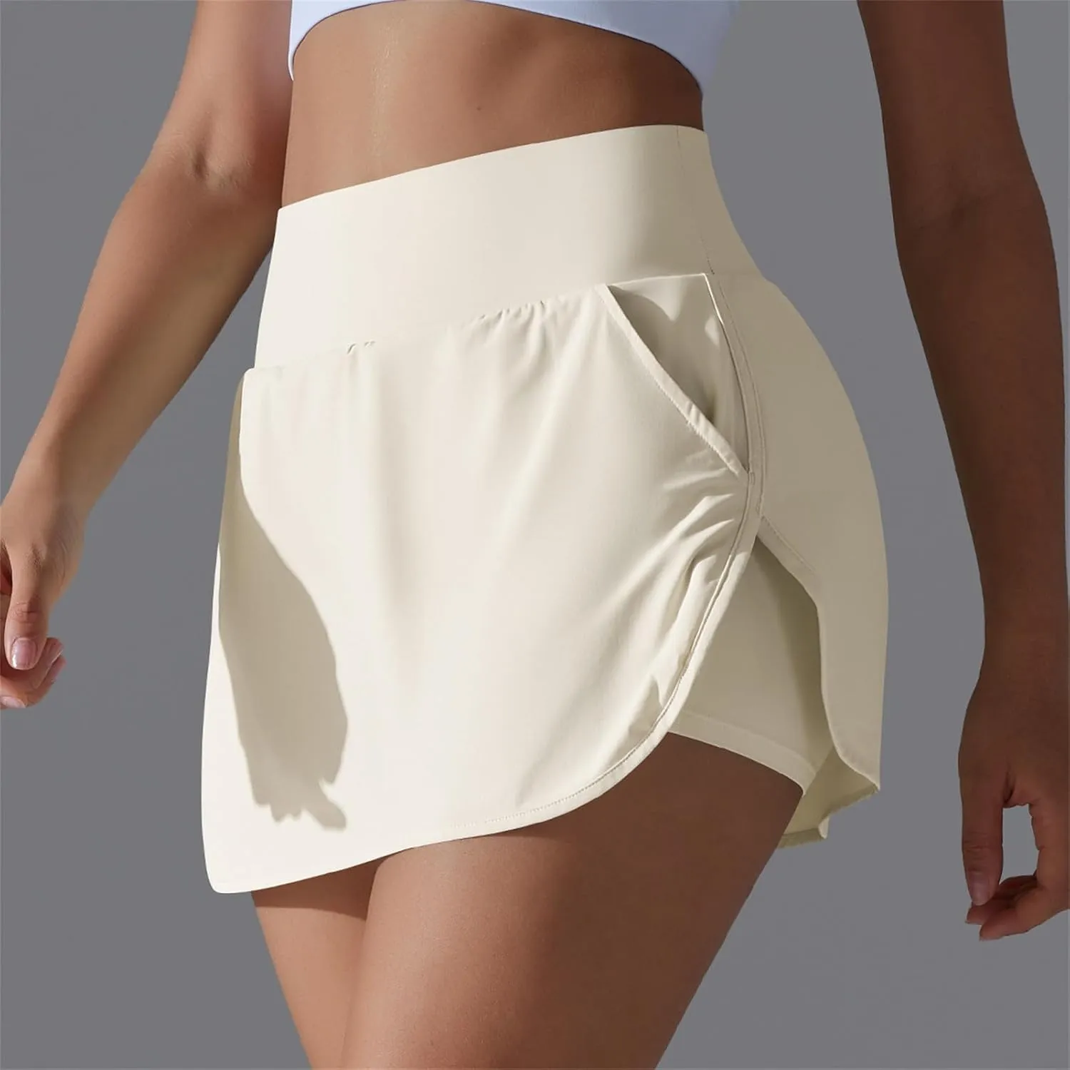 Tennis Skirts Women High Waisted Stretchy Smooth Athletic Skirt Lightweight 2025 Solid Color Sun Protection Skort