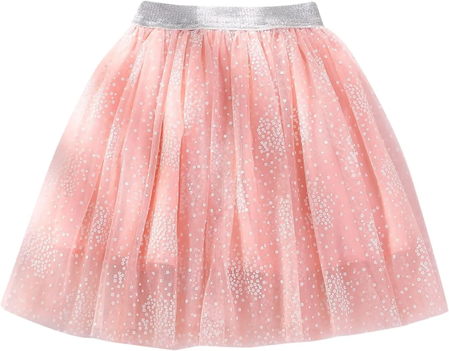Toddler Girls Tutu Skirt Stars Sequins Layered Tulle Bow Short Skirts Kids Sparkle Birthday Party Princess Dress