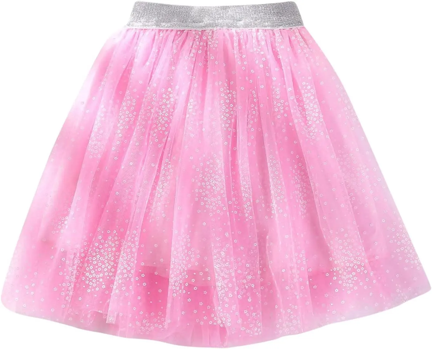 Toddler Girls Tutu Skirt Stars Sequins Layered Tulle Bow Short Skirts Kids Sparkle Birthday Party Princess Dress