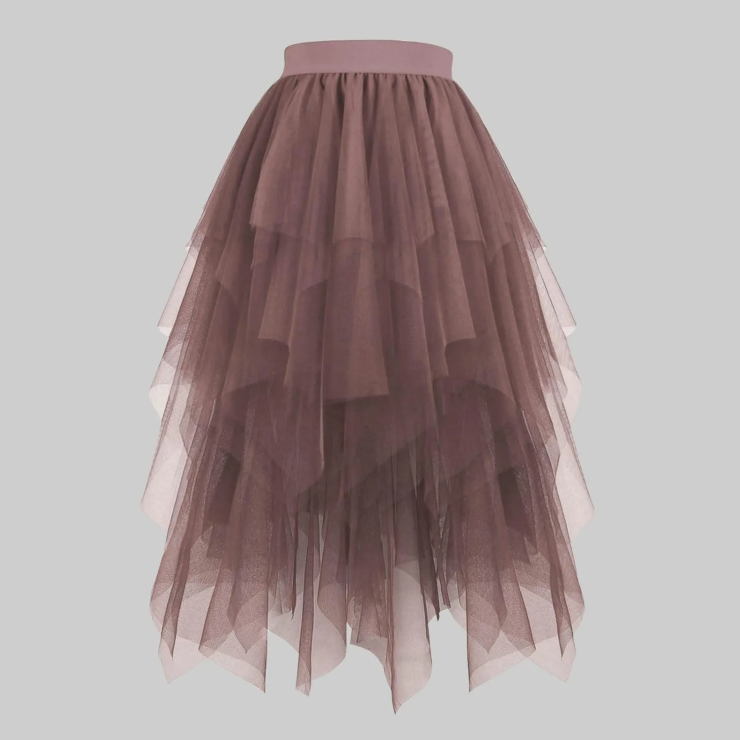 Tulle Skirts Women High Low Layered Skirts A Line Tutu Skirts Flowy Dance Skirts Midi Length Mesh Skirt Puffy Skirt