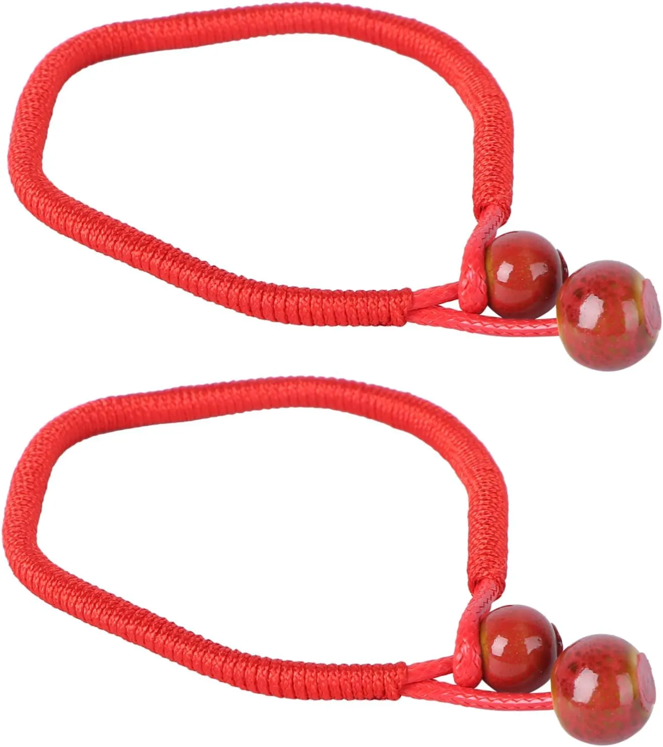 VALICLUD 3sets Unique Rope Bracelet Handmade Red Ceramic Decor Ideal for Daily Wear 2pcs*3
