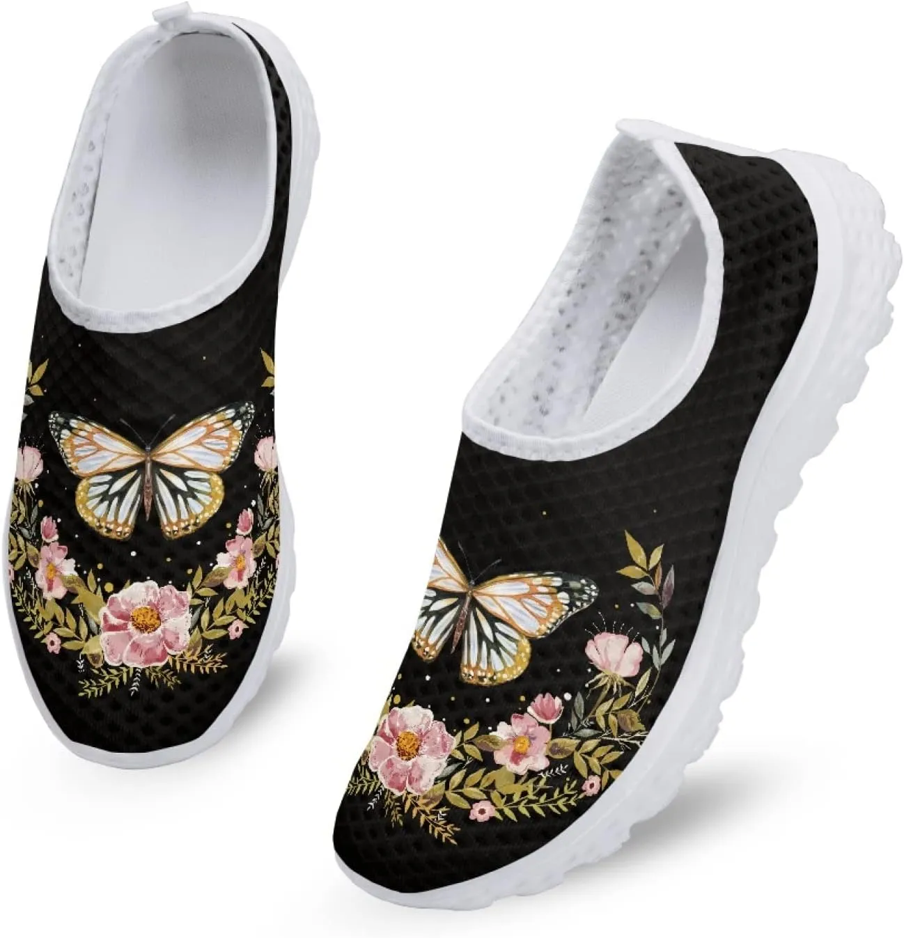 Veniyate Women's Walking Water Shoes Mesh Slip On Air Mesh Loafer Breathable Lightweight Running Sneakers