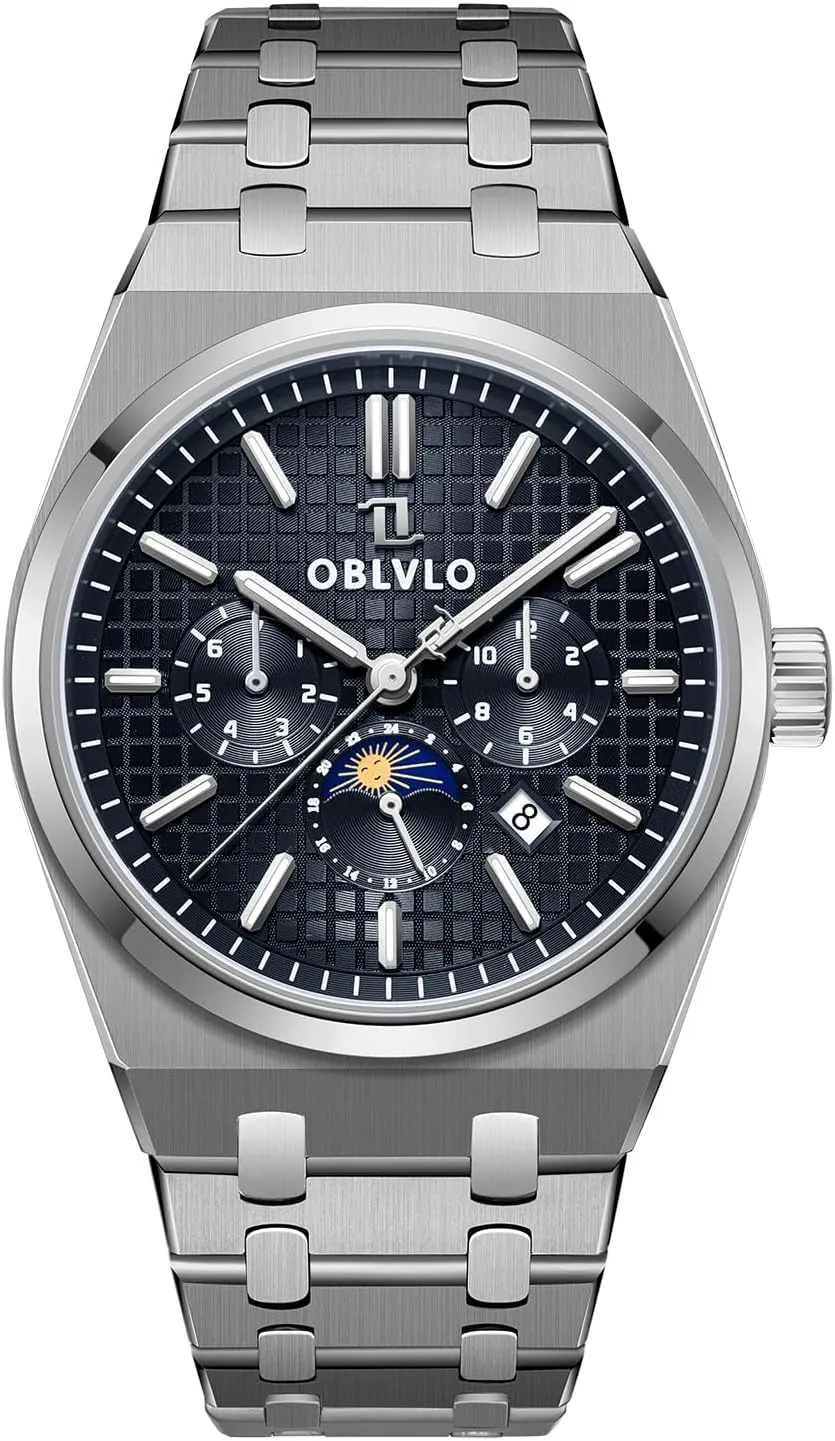Watches for Men Luxury 316L Stainless Steel 3 Sub-dial Mechanical Watches Complete Calendar Automatic Waterproof Watch TM-MUT