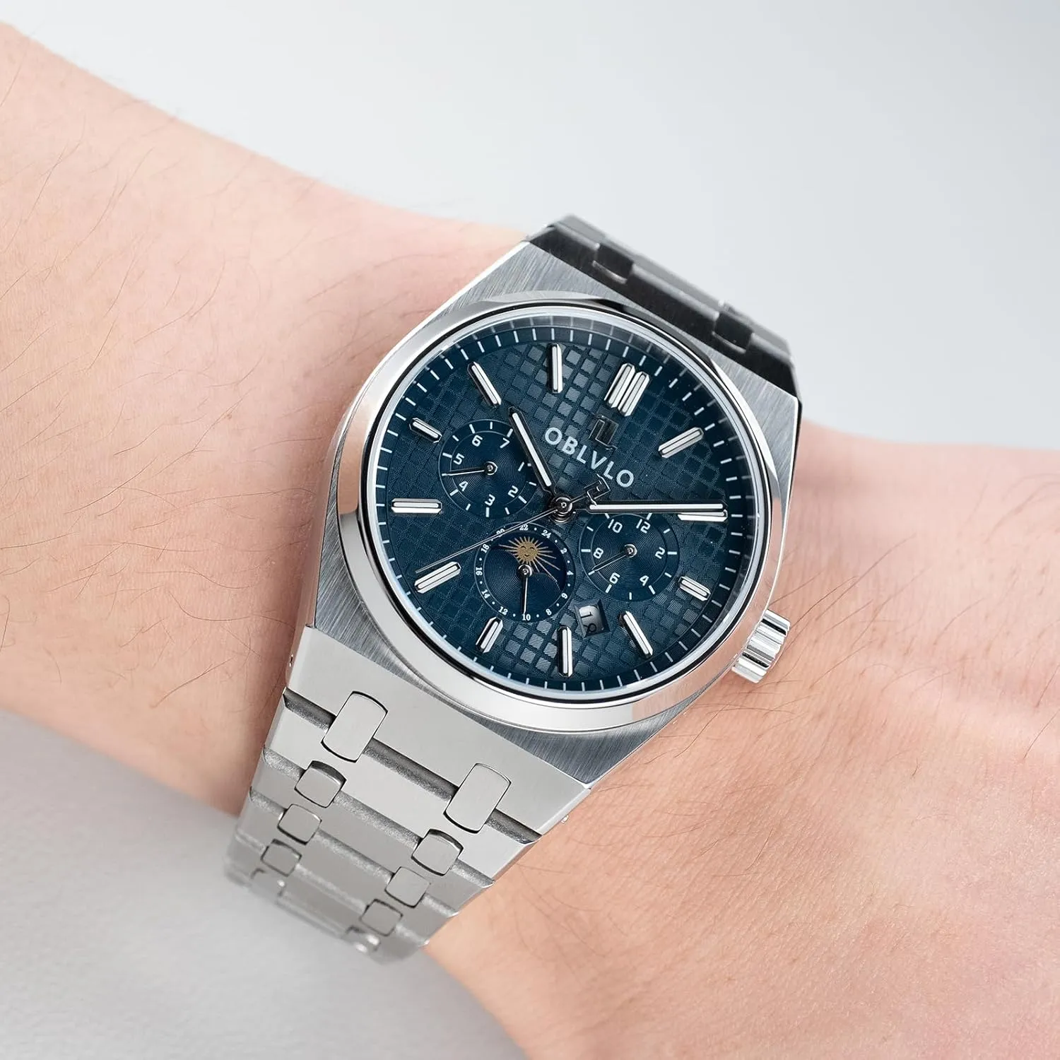 Watches for Men Luxury 316L Stainless Steel 3 Sub-dial Mechanical Watches Complete Calendar Automatic Waterproof Watch TM-MUT