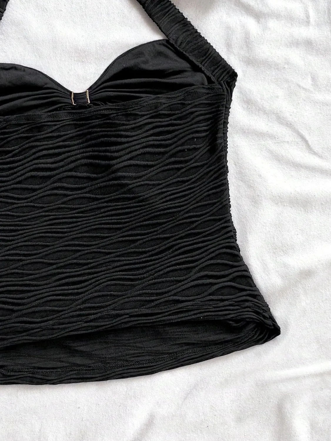Women Sexy Tie Back Ruched Textured Halter Top Summer Slim Fit Sweetheart Neck Lace Up Backless Knit Tank Shirt