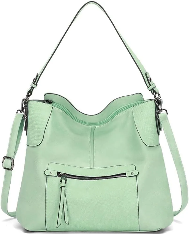 Women Tote Vegan Leather Shoulder Tote Vintage Hobo Satchel Handbag Over Size Handbags Pocket Purse Double Strap