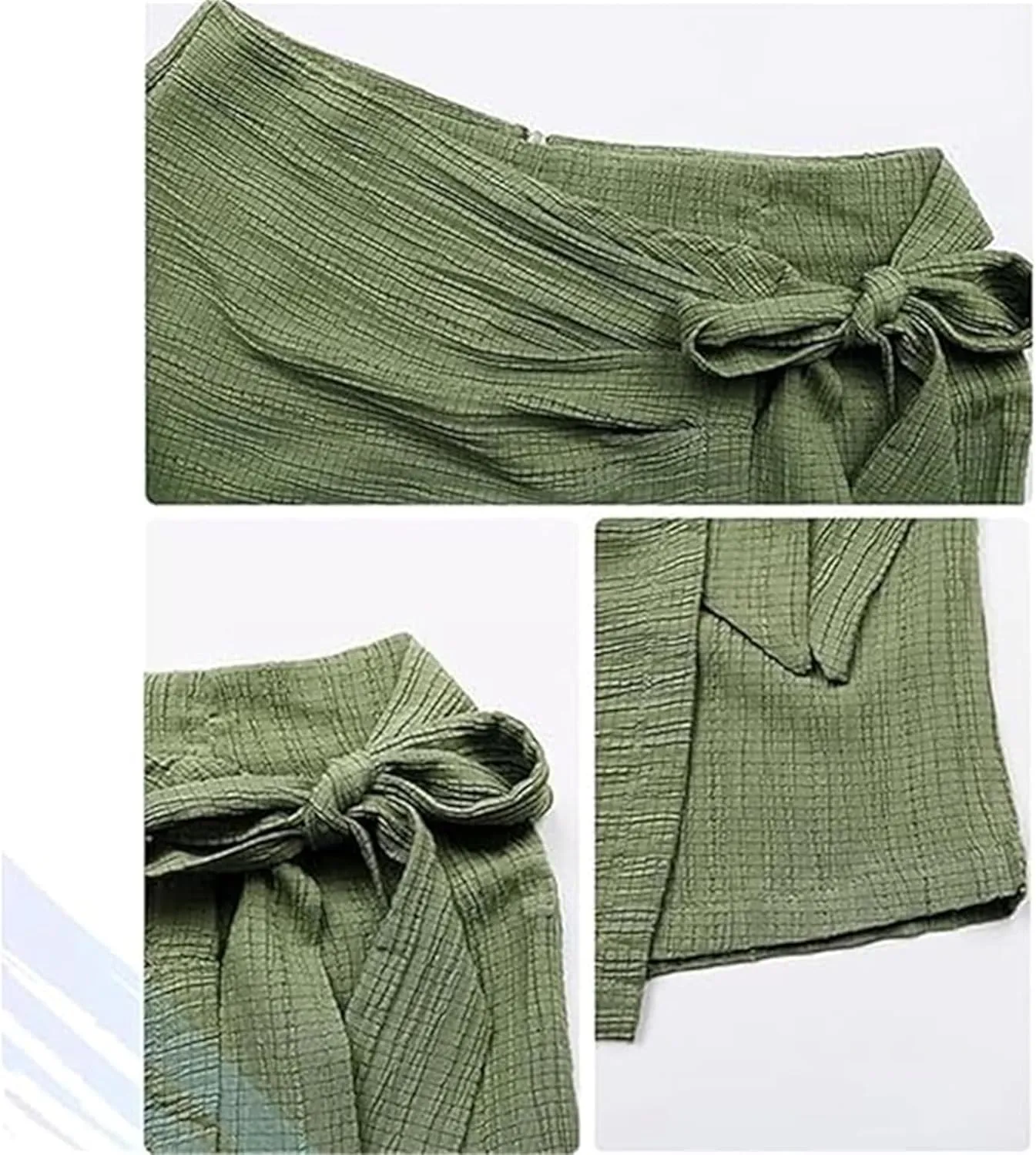Women's Asymmetric Solid Color Self-Tie Mini Skirt Beach Outfits Knot High Waist Belted Skorts Summer Mini Wrap Shorts
