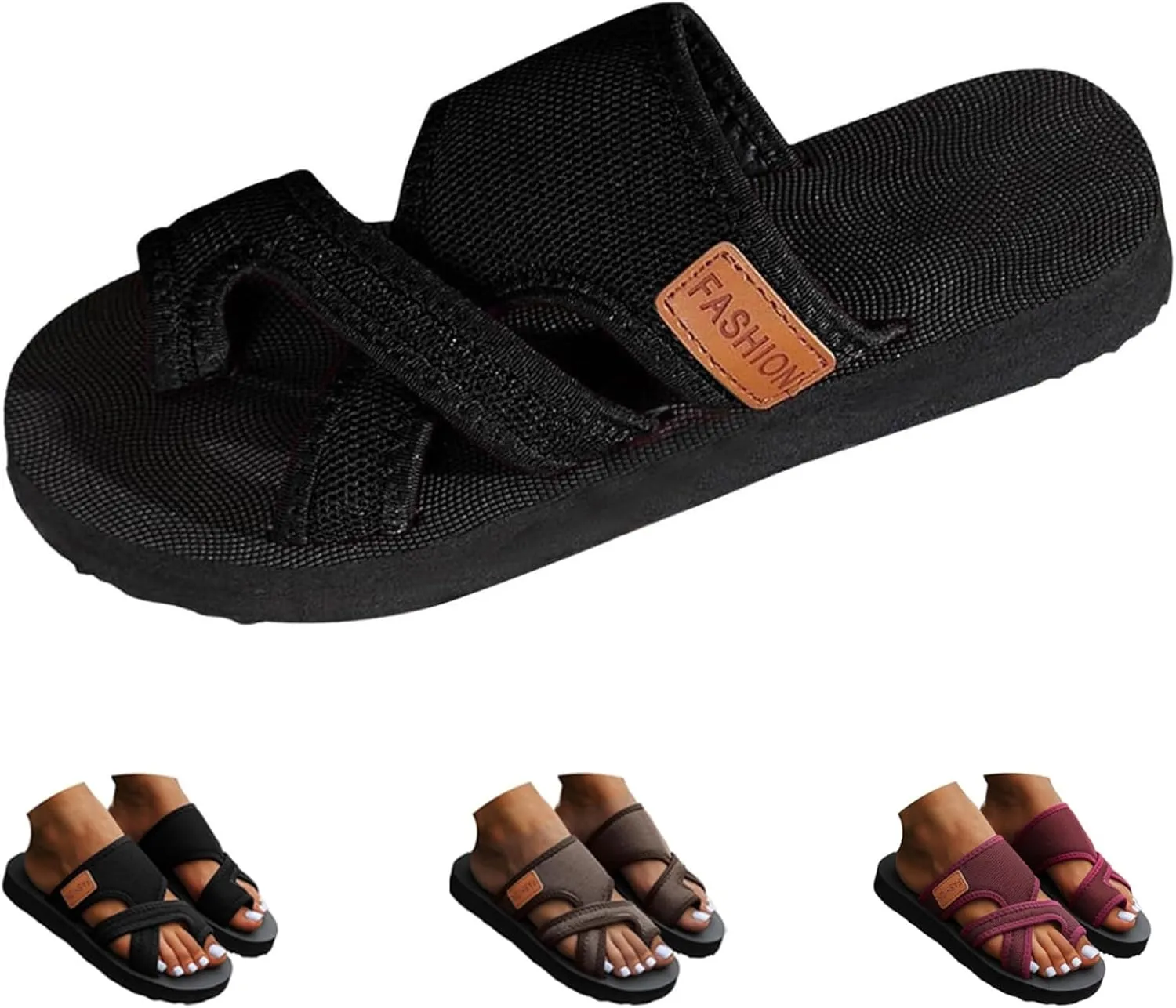 Women's Comfortable Breathable Mesh Flip Flops, Orthopedic Sandals, Women's Hollow Mesh Slide Sandals with Arch Support