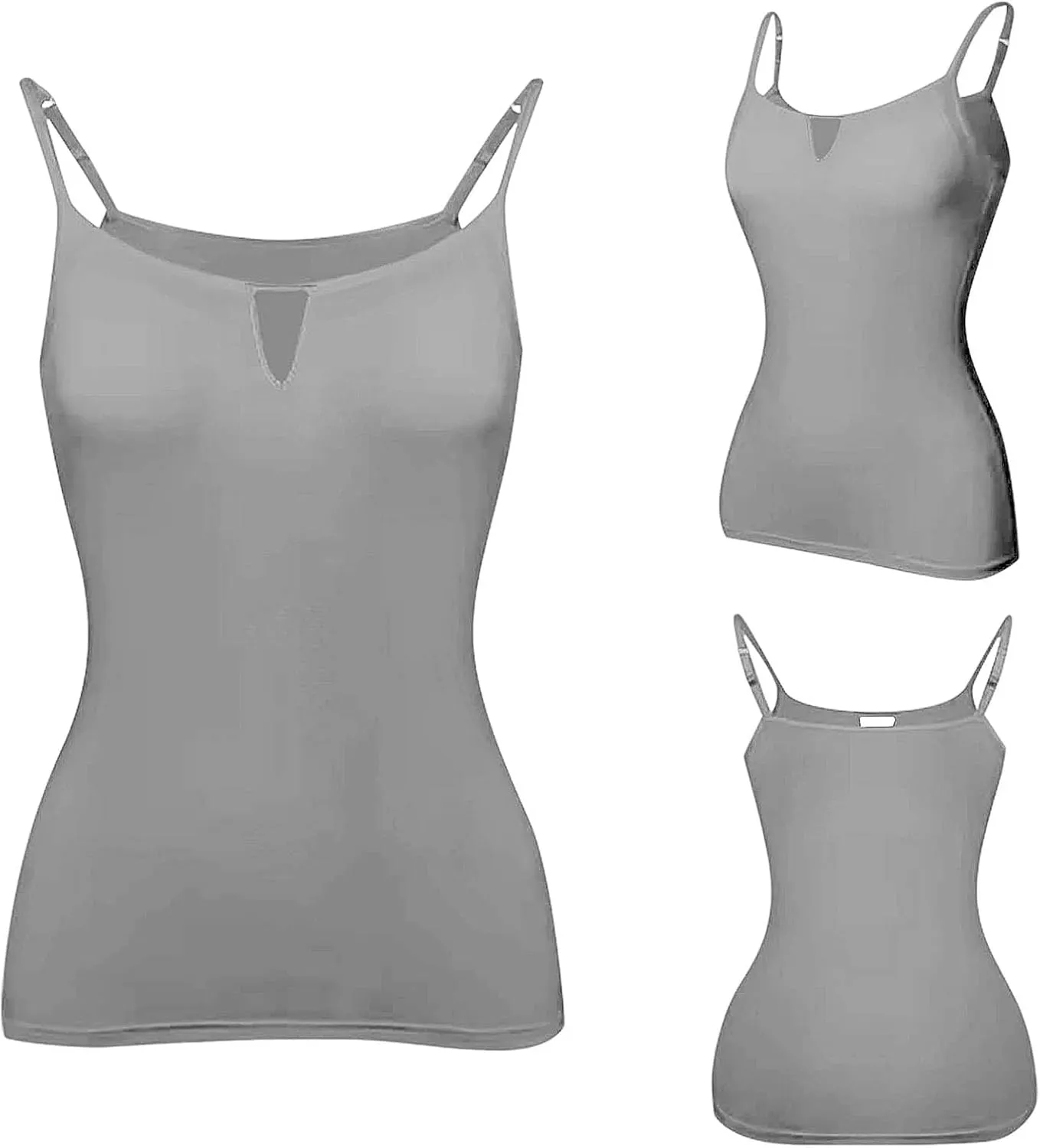 Women's Comfy Camisole Spaghetti Strap Racerback Tanks Casual Basic Sleeveless Open Back Cami Undershirt
