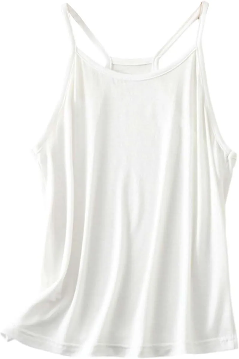 Women's Comfy Camisole Spaghetti Strap Racerback Tanks Casual Basic Sleeveless Open Back Cami Undershirt