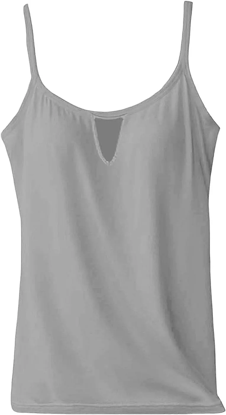 Women's Comfy Camisole Spaghetti Strap Racerback Tanks Casual Basic Sleeveless Open Back Cami Undershirt