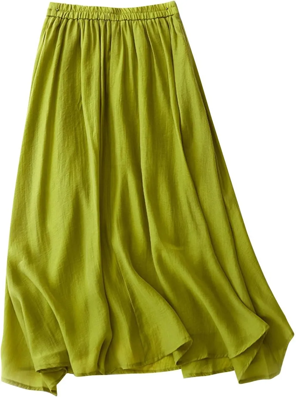 Women's Fall Skirts High Waist Skirts Solid Color Pleated A-Line Flared Flowy Midi Long Skirts