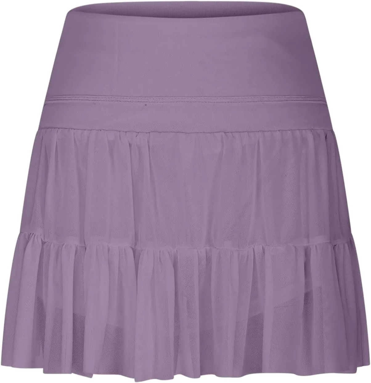Women's Mini Tutu Skirt Skort Flowy High Waisted Tiered Ruffle Tennis Athletic Skater Golf Skirts with Built in Shorts