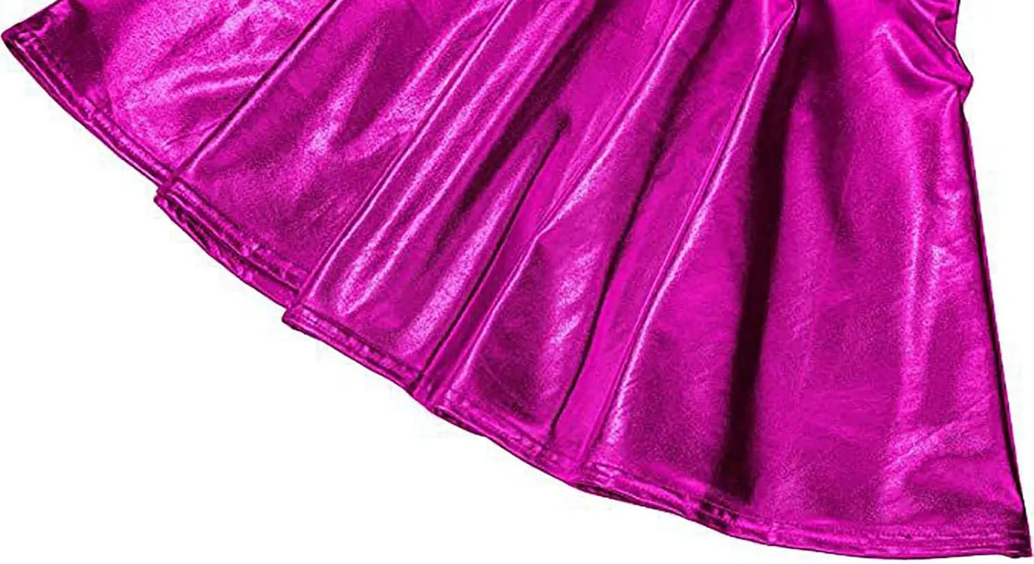 Women's Sexy Faux Leather Pleated Mini Skirt, High Waisted Stage Performance Party Skirt, Outdoor Skate Skirts