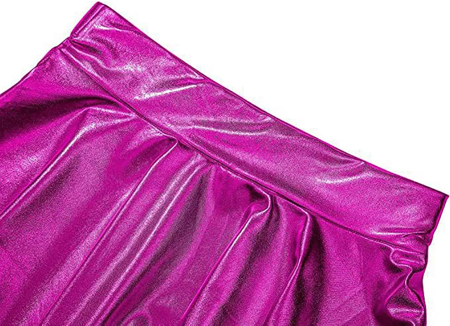 Women's Sexy Faux Leather Pleated Mini Skirt, High Waisted Stage Performance Party Skirt, Outdoor Skate Skirts