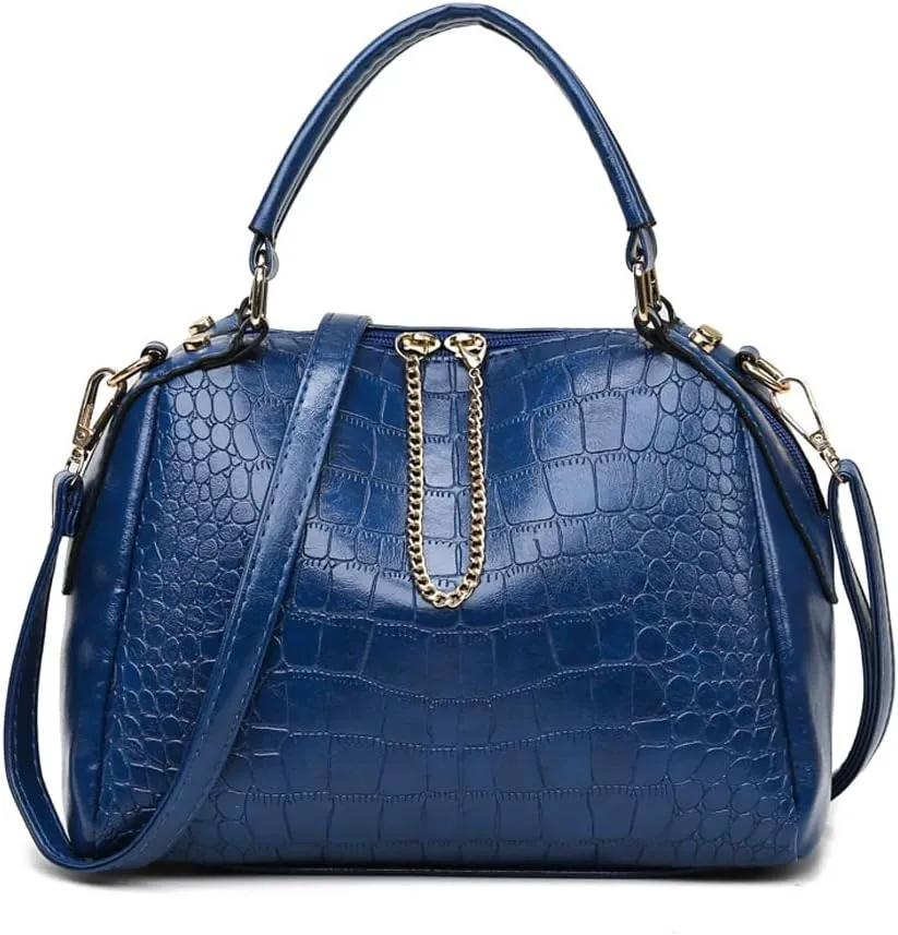 Yohora Women's Handbags Designer Shoulder Bag Leather Crossbody Satchel Crocodile Pattern Top Handle Bag