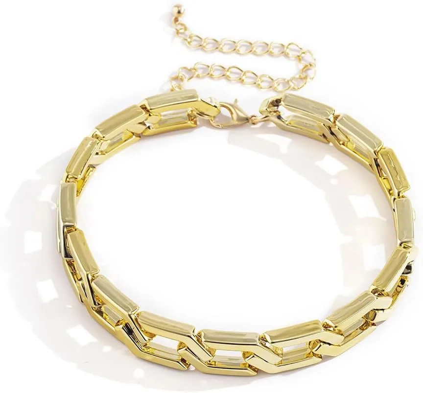 YOOESTORES82 Chunky Gold Cuban Chain Choker Necklaces,Trendy Punk Hip Hop Style Link Chain Necklaces,Dainty Exaggerated Accessories Jewelry Gifts for Women