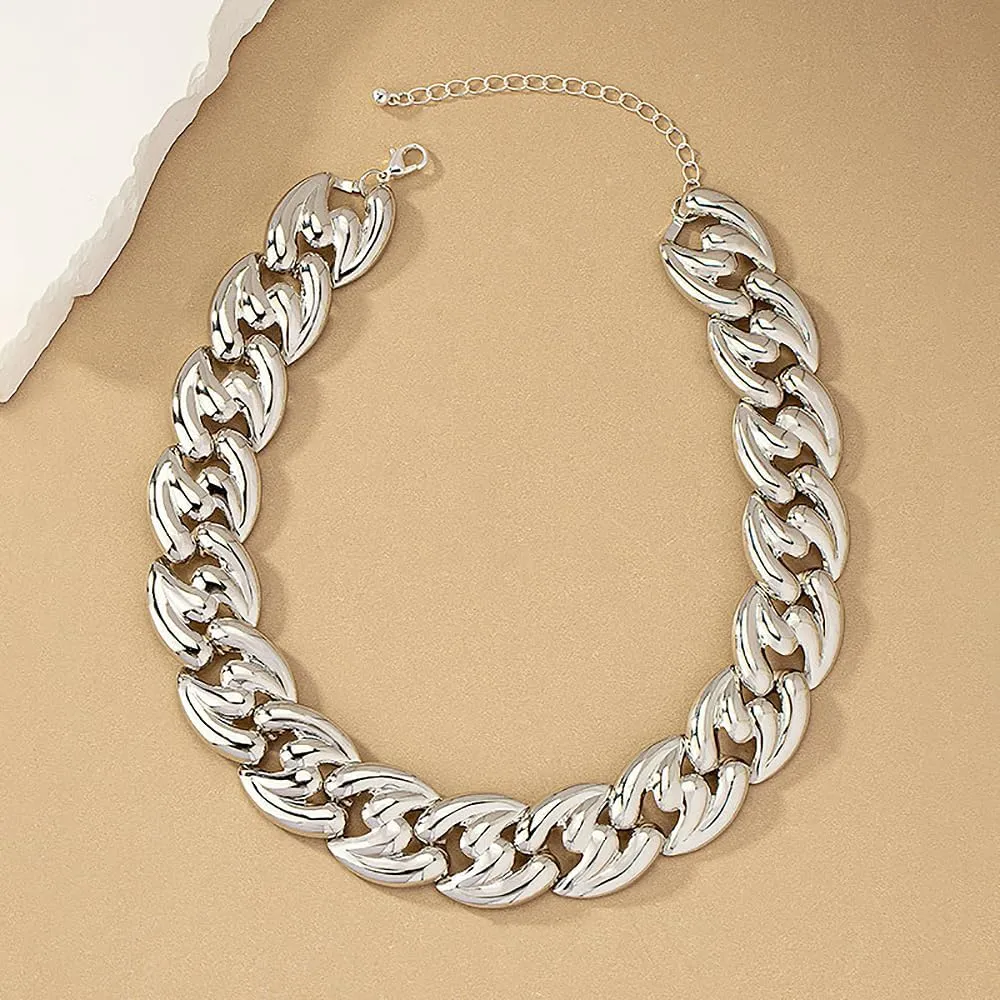 YOOESTORES82 Chunky Gold Cuban Chain Choker Necklaces,Trendy Punk Hip Hop Style Link Chain Necklaces,Dainty Exaggerated Accessories Jewelry Gifts for Women