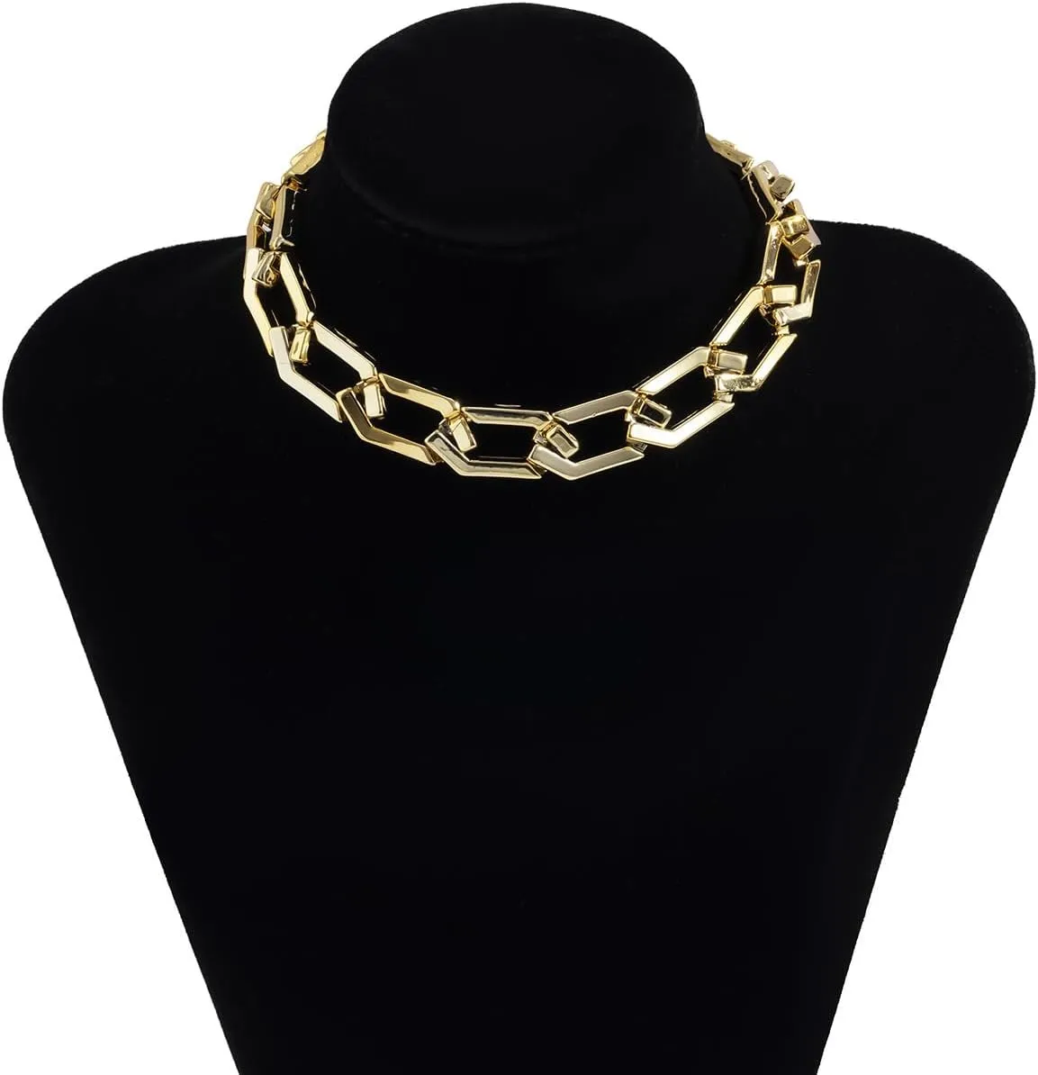 YOOESTORES82 Chunky Gold Cuban Chain Choker Necklaces,Trendy Punk Hip Hop Style Link Chain Necklaces,Dainty Exaggerated Accessories Jewelry Gifts for Women