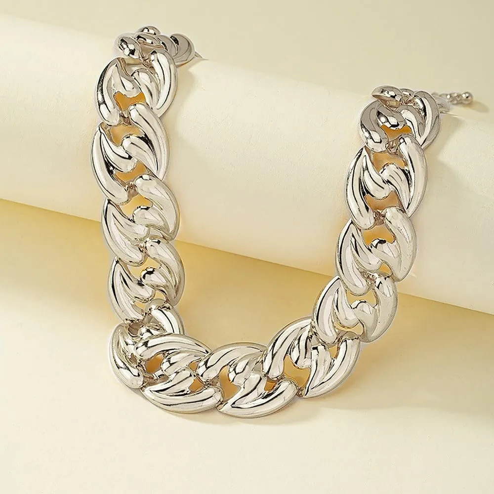 YOOESTORES82 Chunky Gold Cuban Chain Choker Necklaces,Trendy Punk Hip Hop Style Link Chain Necklaces,Dainty Exaggerated Accessories Jewelry Gifts for Women