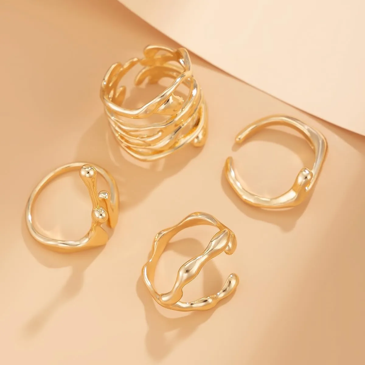 ZMANYIJEW 14K Gold Stackable Knuckle Rings Set for Women,Aesthetic Silver Trendy Dainty Open Midi Rings Set,Midi Finger Rings Pack Jewelry